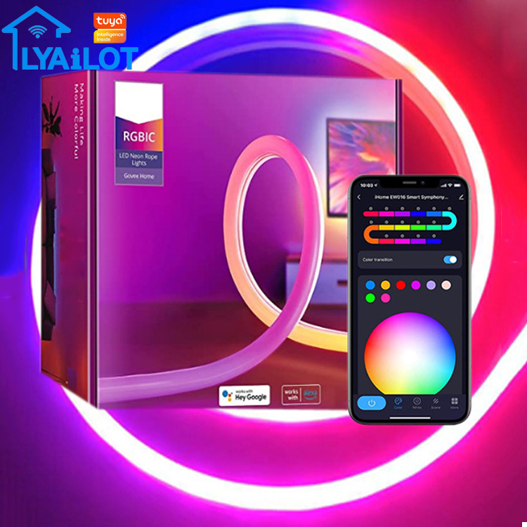 Tuya Smart Music Light Bar DIY Modeling 16 Million Colors 24V BLE/WIFI 3m Symphony Music Neon Light Strip