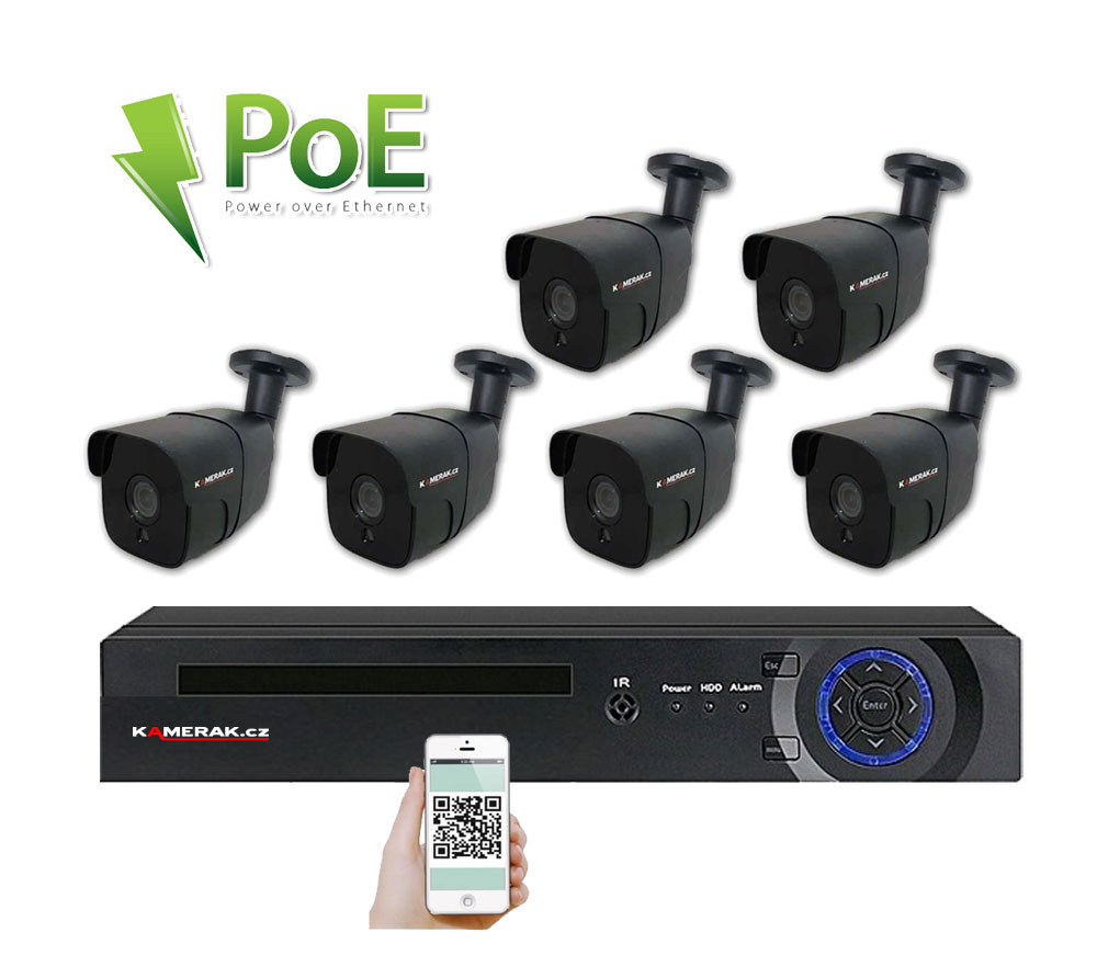 6 kamerov systm PoE IP XM-607B 4MPx