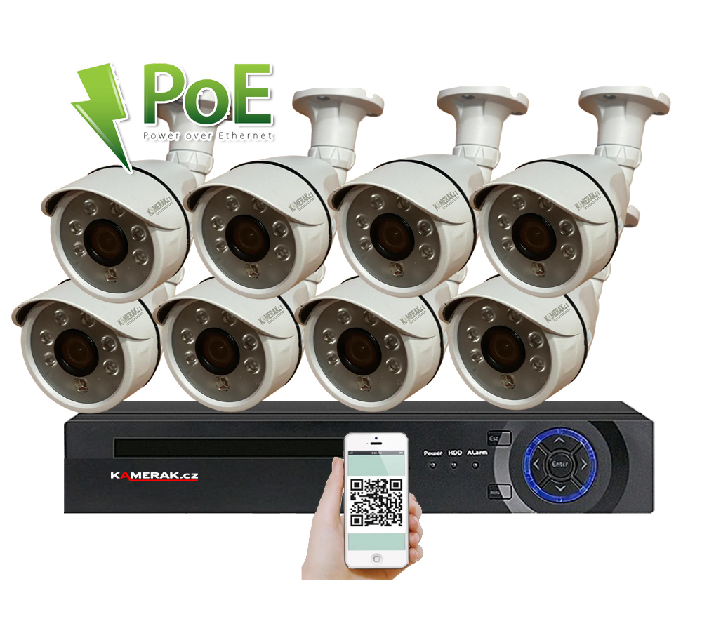 8 kamerov systm PoE IP XM-804A 3MPx