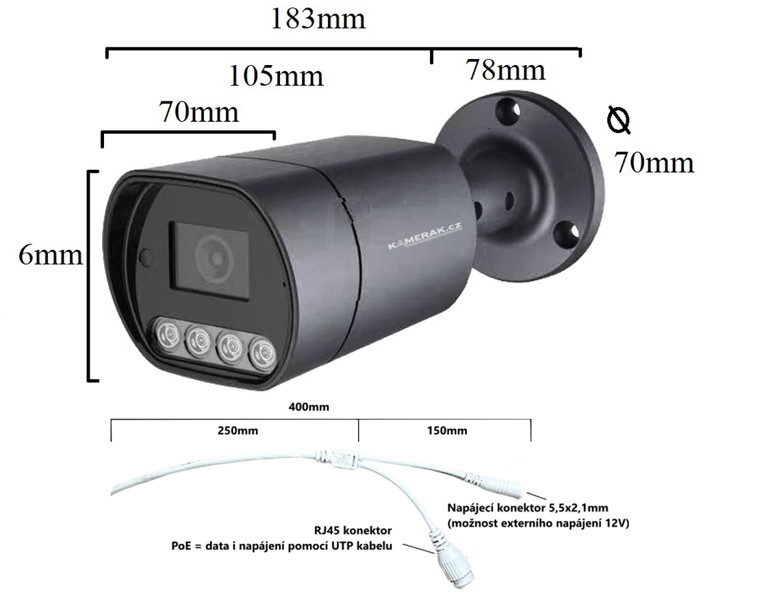 IP kamera  nab�dne z�znam ve 4MPx rozli�en�
