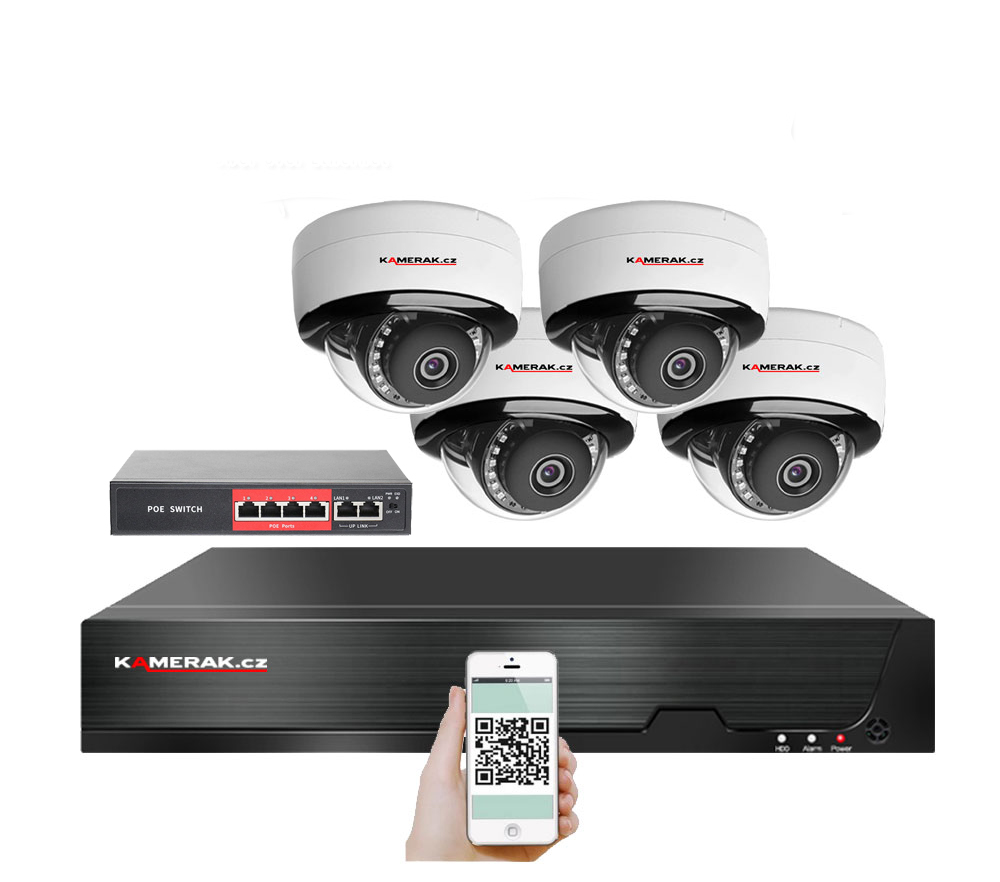 4 kamerov IP systm IP XM-405D-Ext. 8MPx s externm PoE napjenm