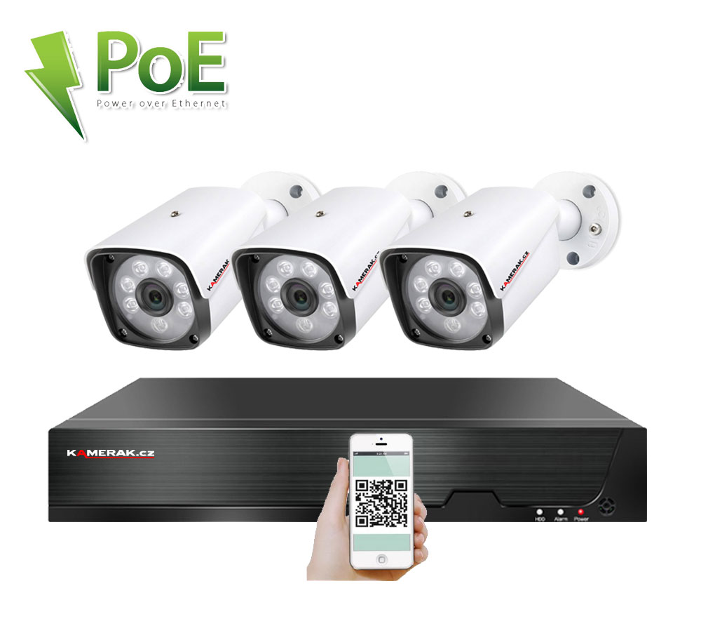 3 kamerov systm PoE IP XM-301D 8MPx 4K