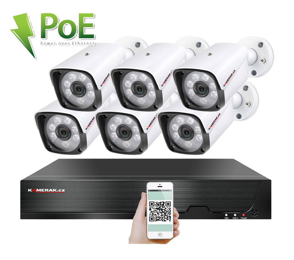 6 kamerov systm PoE IP XM-601D 8MPx 4K