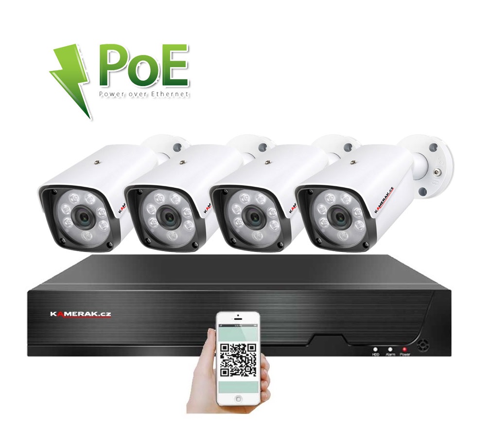 4 kamerov systm PoE IP XM-401B 4MPx