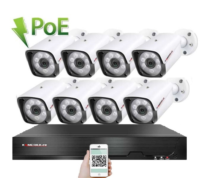 8 kamerov systm PoE IP XM-801B 4MPx