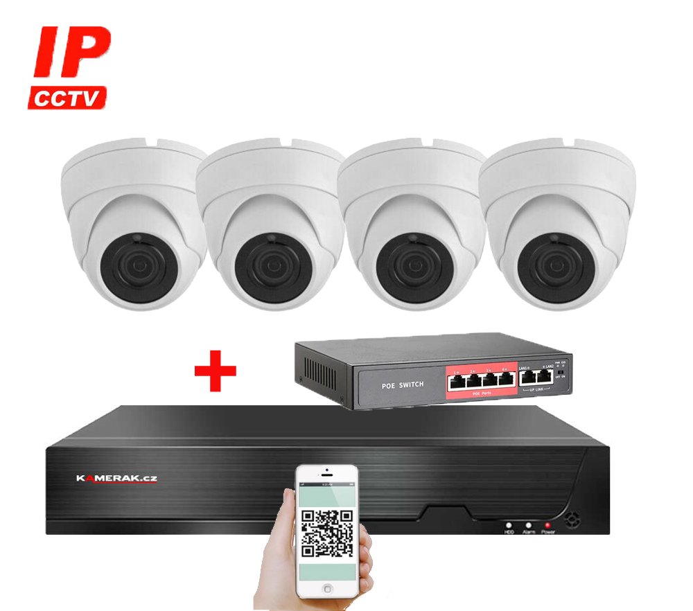 4 kamerov IP systm 4K IP XM-402D-Ext. 8MPx s externm PoE napjenm