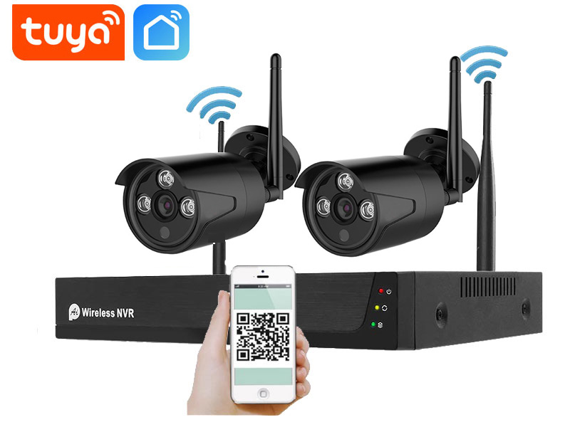Bezdrtov 2 kamerov set WiFi WTU2-133A-Black, 2MPx, CZ menu