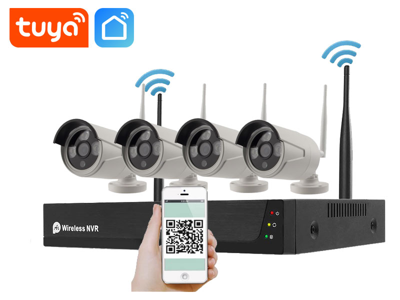 Bezdrtov 4 kamerov set WiFi TUYA WTU4-132A, 2MPx, CZ menu
