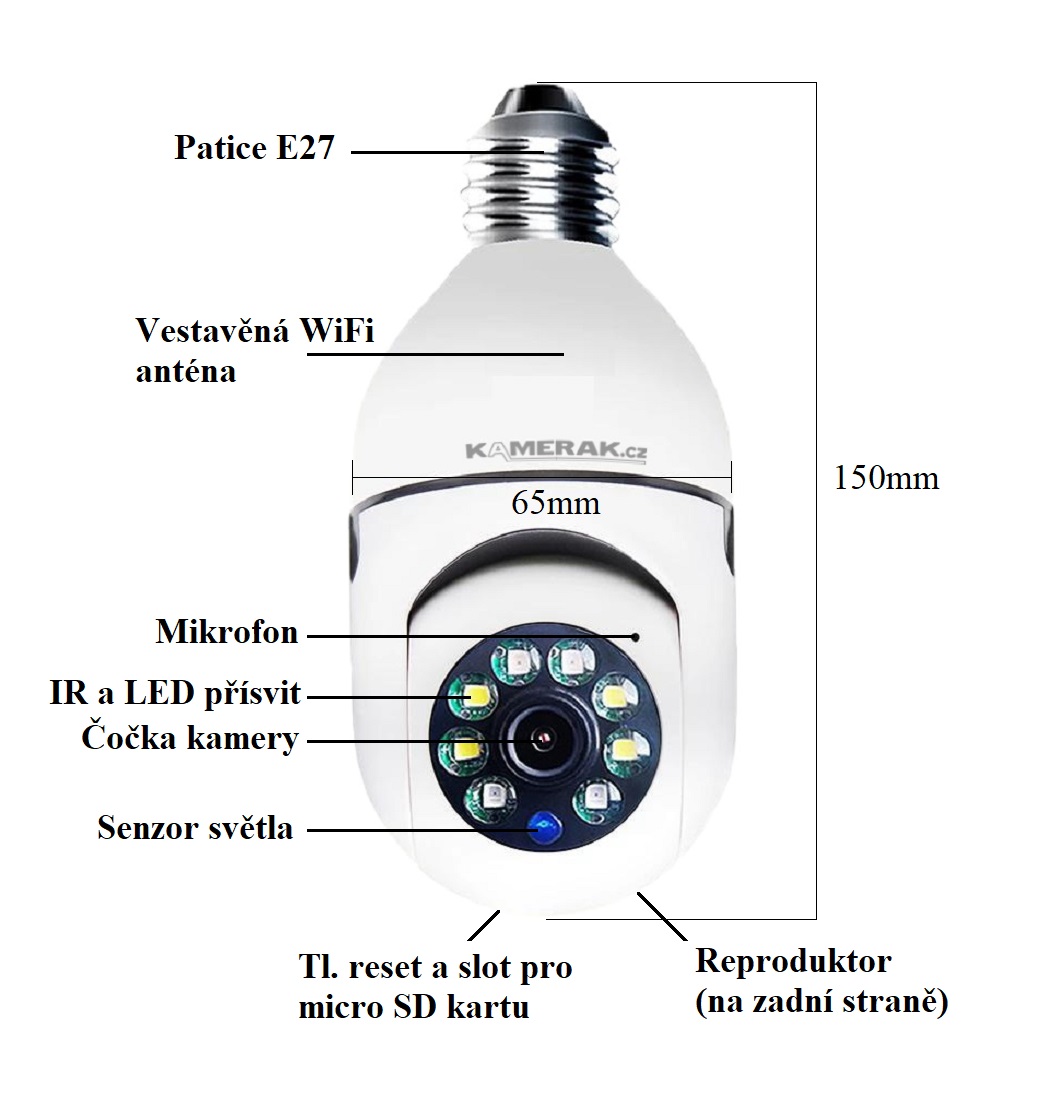 Oton P2P kamera  do objmky E27
