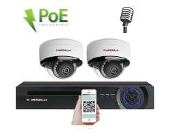 PoE IP 2 kamerov set XM-205B 4Mpx, mikrofon, CZ menu - 5890 K