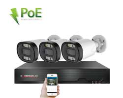 4K PoE IP 3 kamerov� set XM-313D 8MPx, CZ menu - 8490 K�