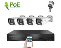 PoE IP 4 kamerov set XM-406B 4MPx, CZ menu - 7790 K