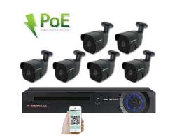 PoE IP 6 kamerov set XM-607B 4MPx, CZ menu - 12790 K