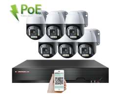 PoE IP 6 kamerov set XM-PTZ-620B 4Mpx, CZ menu - 15190 K