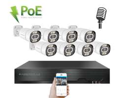 PoE IP 8 kamerovy set XM-803B 4MPx, mikrofon, CZ menu - 13790 K�