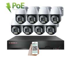 PoE IP 8 kamerov set XM-PTZ-820B 4Mpx, CZ menu - 16290 K