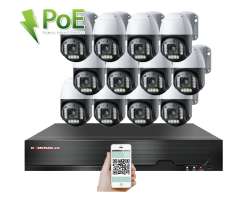 PoE IP 12 kamerov set XM-PTZ-1221D 5x zoom, 8Mpx, CZ menu - 44590 K
