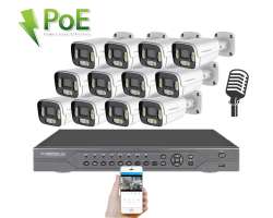 PoE IP 12 kamerov� set XM-1206B 4MPx, CZ menu - 24890 K�