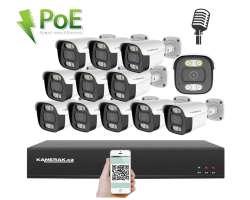 4K PoE IP 12 kamerov� set  XM-1214D 8MPx, mikrofon, CZ menu - 32990 K�