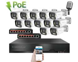 IP 12 kamerov� set s extern�m PoE XM-1206B-Ext. 4MPx, mikrofon, CZ menu - 20490 K�