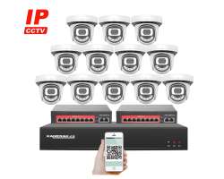 IP 12 kamerov set  s externm PoE XM-1212B-Ext. 4MPx, CZ menu - 18390 K