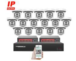 IP 16 kamerov� set  s extern�m PoE XM-1612B-Ext. 4MPx, CZ menu - 25590 K�