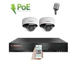 4K PoE IP 2 kamerov� set XM-205D 8MPx, mikrofon, CZ menu - 6490 K�