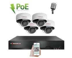PoE IP 4 kamerov set XM-405B 4MPx, mikrofon, CZ menu - 8190 K