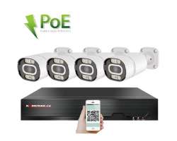 PoE IP 4 kamerov set XM-403A 4MPx, Led psvit pro barevn obraz v noci,CZ menu - 7490 K