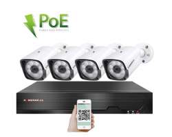 PoE IP 4 kamerov set XM-401B 4MPx, CZ menu - 8190 K