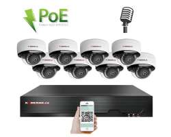 PoE IP 8 kamerový set XM-805B 4MPx, mikrofon, CZ menu - 15490 Kč