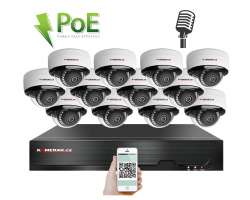 4K PoE IP 12 kamerov� set XM-1205D 8MPx, mikrofon, CZ menu - 32990 K�