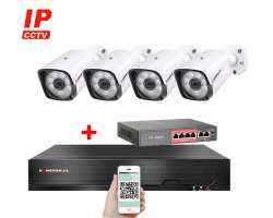 IP 4 kamerov set  s externm PoE XM-401B-Ext. 4MPx, CZ menu - 9090 K