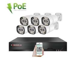 PoE IP 6 kamerov set XM-603B 4MPx, mikrofon, CZ menu - 12390 K