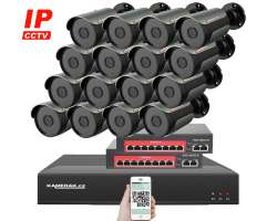 IP 16 kamerov set s externm PoE XM-1609C-Ext. 5MPx, CZ menu - 34390 K
