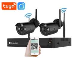 Bezdrtov 2 kamerov set WiFi TUYA WTU2-133A-Black, 2MPx, CZ menu - 3998 K