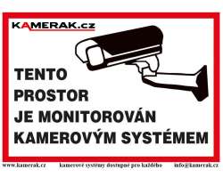 samolepka 10*15cm "tento prostor je monitorov�n kamerov�m syst�mem" - 14 K�