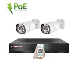 4K PoE IP 2 kamerový set XM-203D 8MPx, CZ menu - 6890 Kč