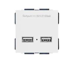 modul zsuvka 2*USB 5V/2,1A plast bl - 178 K