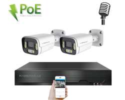 4K PoE IP 2 kamerov set XM-206D 8MPx, CZ menu - 6490 K
