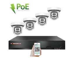 PoE IP 4 kamerov set XM-412B 4MPx, CZ menu - 8090 K