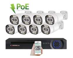 PoE IP 8 kamerov set XM-803A 4MPx, bl psvit pro barevn obraz v nociCZ menu - 12290 K