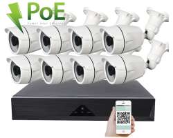 PoE IP 8 kamerov set XM-804A 3MPx, CZ menu - 9999 K
