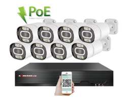 PoE IP 8 kamerov set XM-803A 4MPx, CZ menu - 10590 K