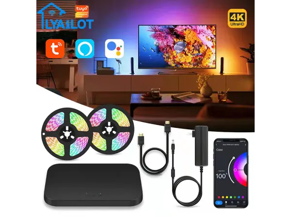 sada okolniho osvetleni tuya wifi smart tv 4k hdmi sync led podsviceni obrazovky pc osvetlovaci pas s podporou alexa google assistant
