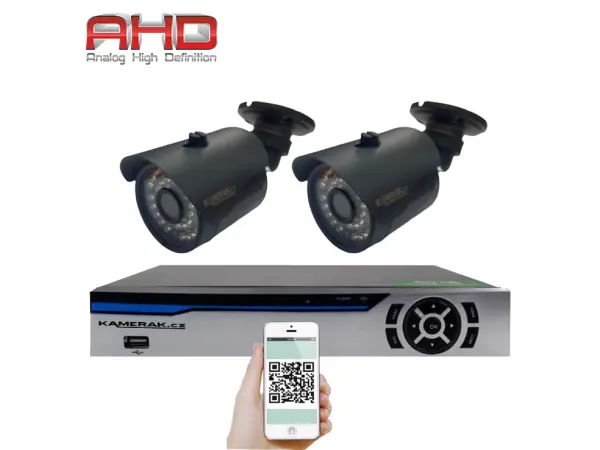 2 kamerovy ahd set wn2-58a 2mpx 1080p, h.265, cz menu