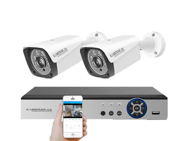 2 kamerovy ahd set he2-60a 2mpx 1080p, h.265, cz menu