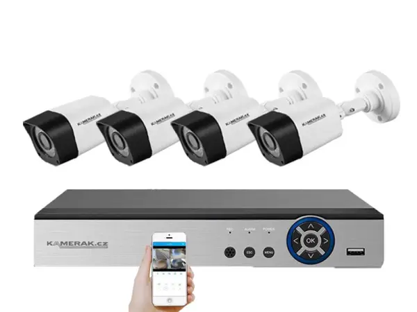 4 kamerovy set ahd wn4-50a 2mpx 1080p, h.265, cz menu