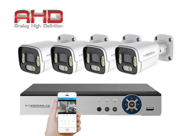 4 kamerovy ahd set he4-54e 5mpx 1920p, h.265, cz menu