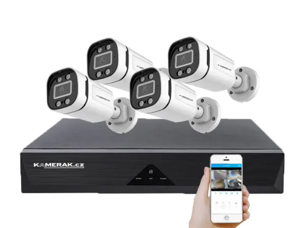 4 kamerovy ahd set wn4-59e s mic. 5mpx 1920p, h.265, cz menu